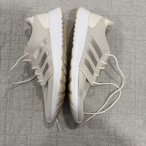 Adidas Cloudfoam QT Racer Cream Metallic Size 9 - Picture 7 of 8